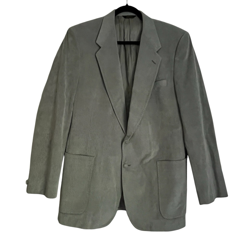 DiMitri‎ Vintage Sz 44L Ultrasuede Herringbone Blazer Single Vent Union Made